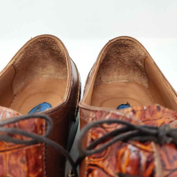 NWOB Asil Alligator Handcrafted Bespoke Custom Wingtip Shoe in Cognac Mens 11 - Picture 13 of 16